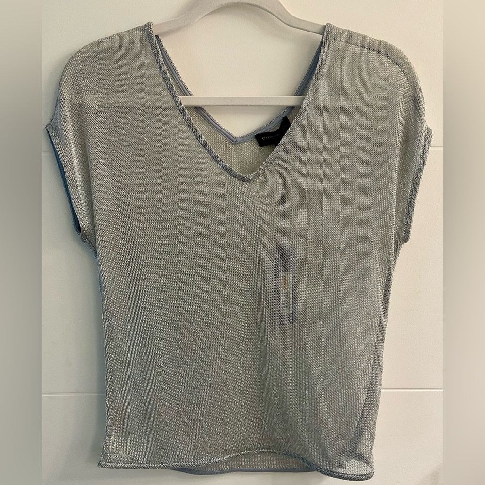 ZARA Silver/Metallic Blouse